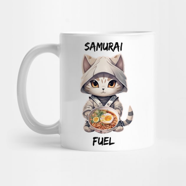 Samurai Fuel - Cat warrior ramen design by kuallidesigns